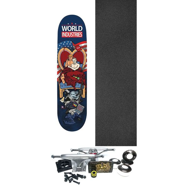 World Industries Skateboards United States Skateboard Deck - 8.3" x 32" - Complete Skateboard Bundle